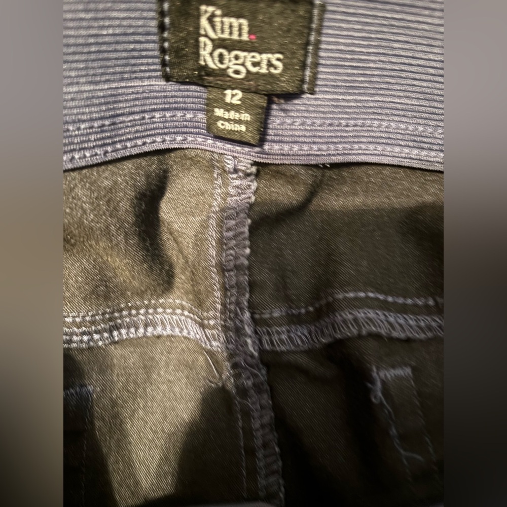Kim Rogers Blue Cropped Pants. Size 12. - Picture 3 of 4